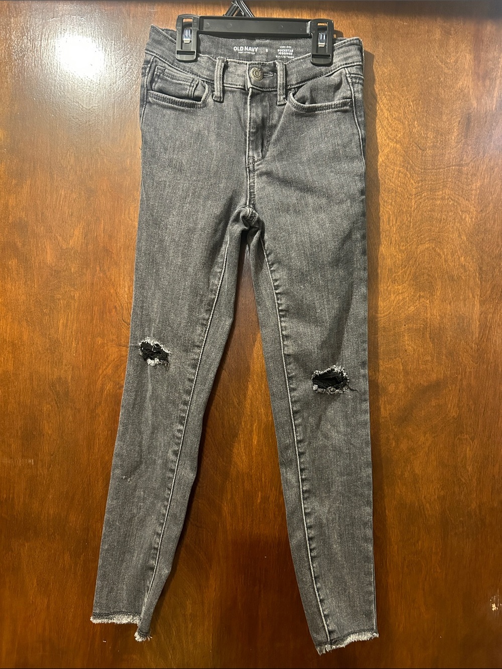Old Navy Black Skinny Jeans with Knee Rips